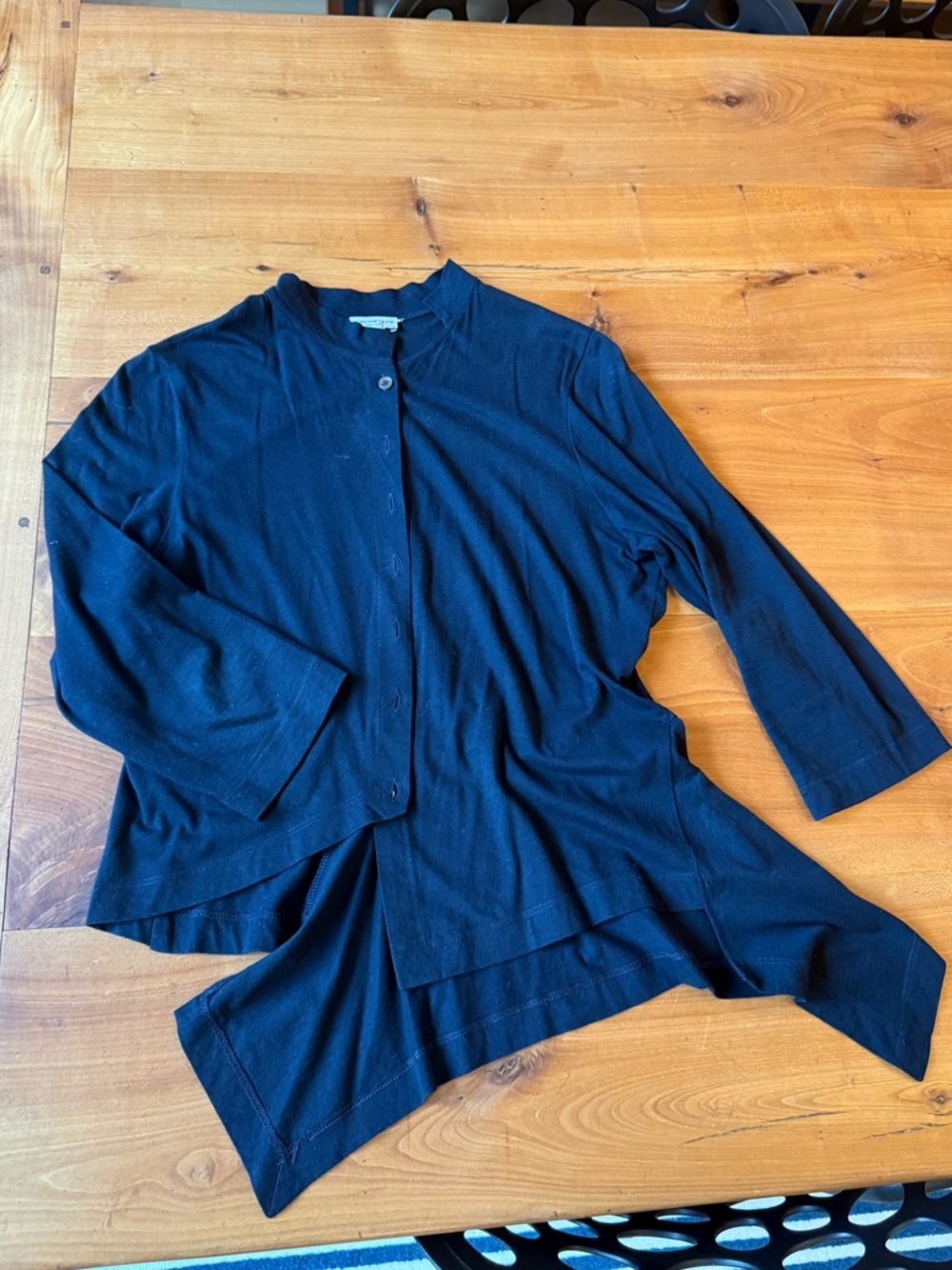 Morgane Le Fay Navy Button-Front Top